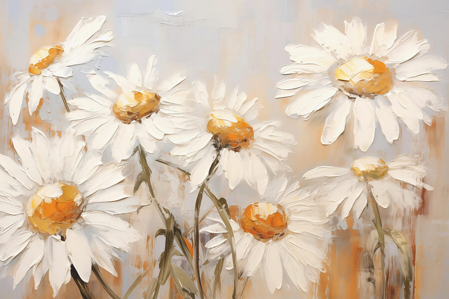 Malerei von weißen Blumen