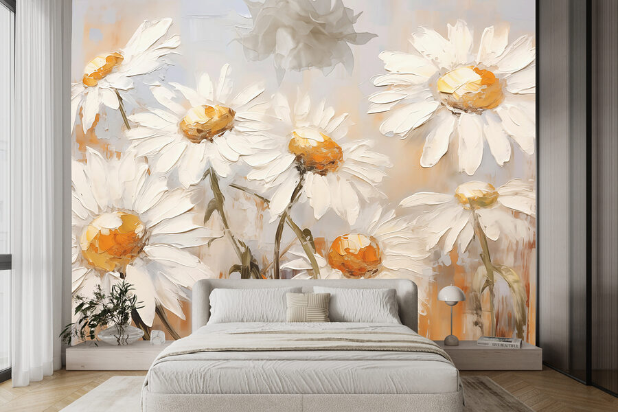 Malerei von weißen Blumen