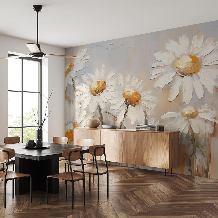 Malerei von weißen Blumen