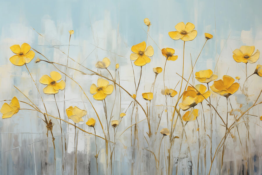 Gemälde mit gelben Blumen