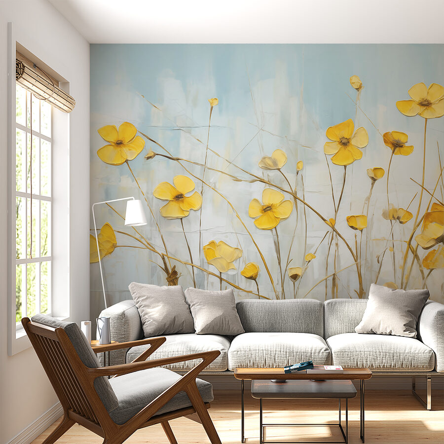 Gemälde mit gelben Blumen