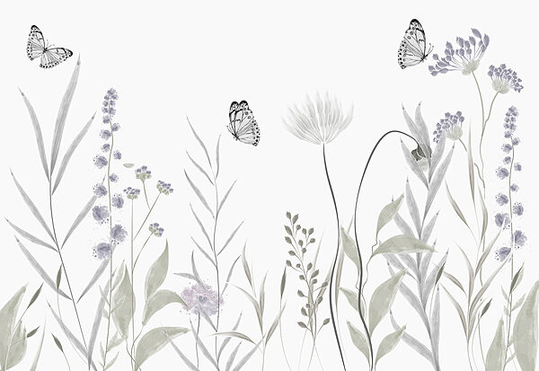 Schmetterlinge fliegen über Blumen Schmetterlinge fliegen über Blumen