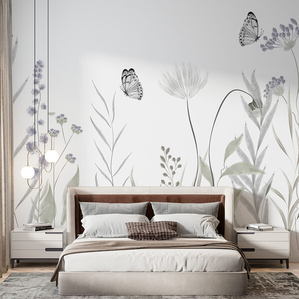 Schmetterlinge fliegen über Blumen Schmetterlinge fliegen über Blumen