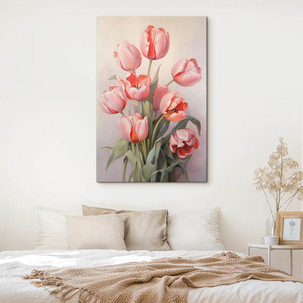 Wandbilder Gemälde von rosa Tulpen (Artikelnummer: s39832) Wandbilder Wandbilder Gemälde von rosa Tulpen (Artikelnummer: s39832)