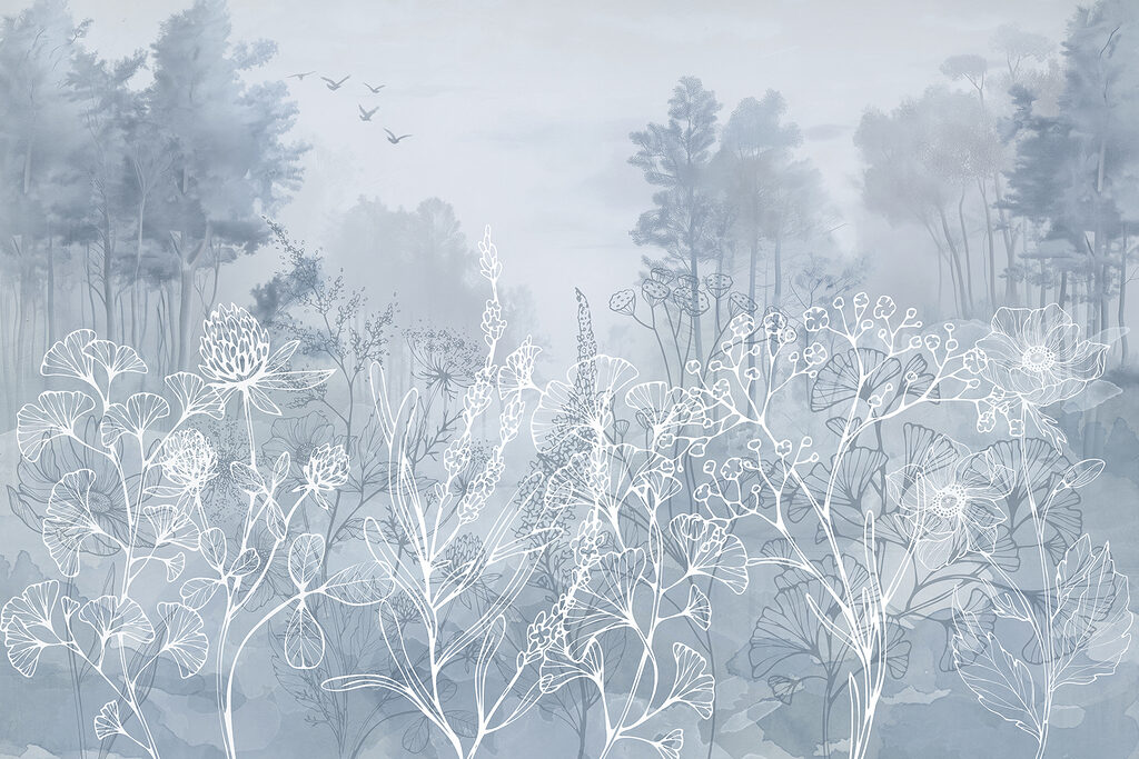Drawing of plants and trees