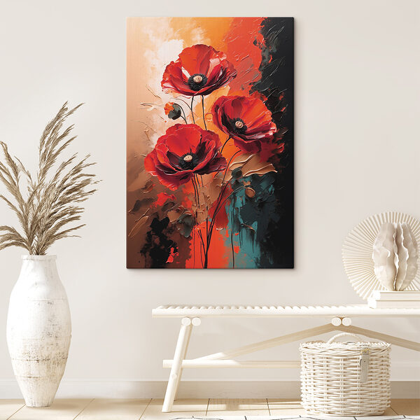 Malerei von roten Blumen Malerei von roten Blumen