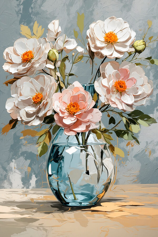 Vase mit Blumen darin Vase mit Blumen darin