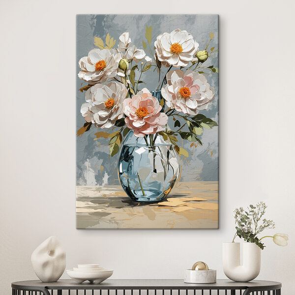 Vase mit Blumen darin Vase mit Blumen darin