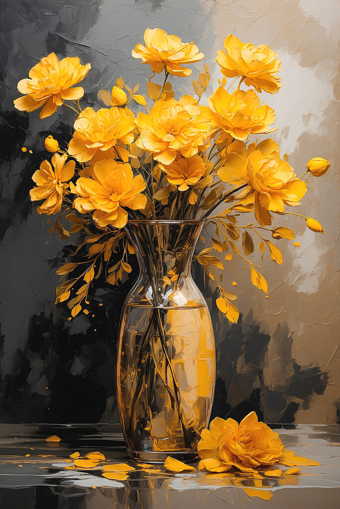Vase with yellow flowers