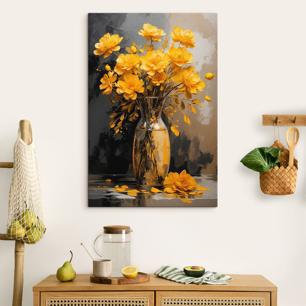 Vase with yellow flowers