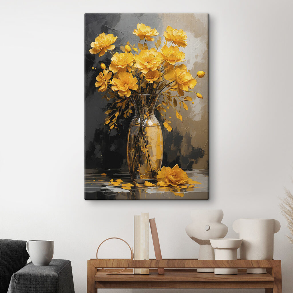 Vase with yellow flowers