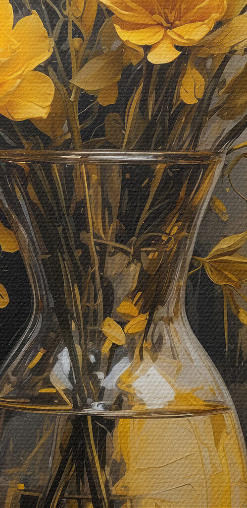 Vase with yellow flowers