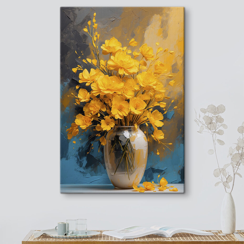Vase with yellow flowers