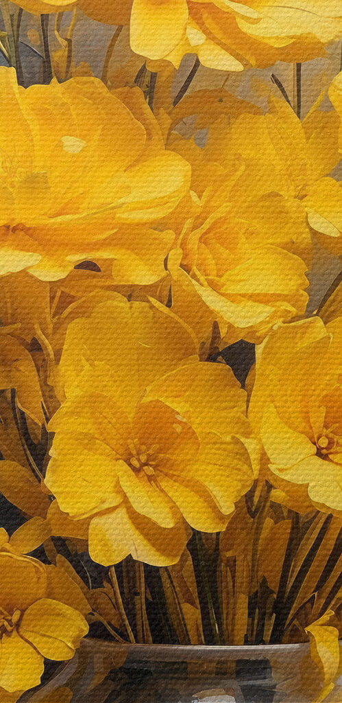 Vase with yellow flowers