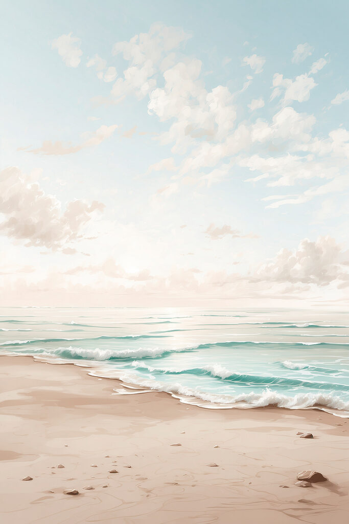 Beach with waves and sand Beach with waves and sand