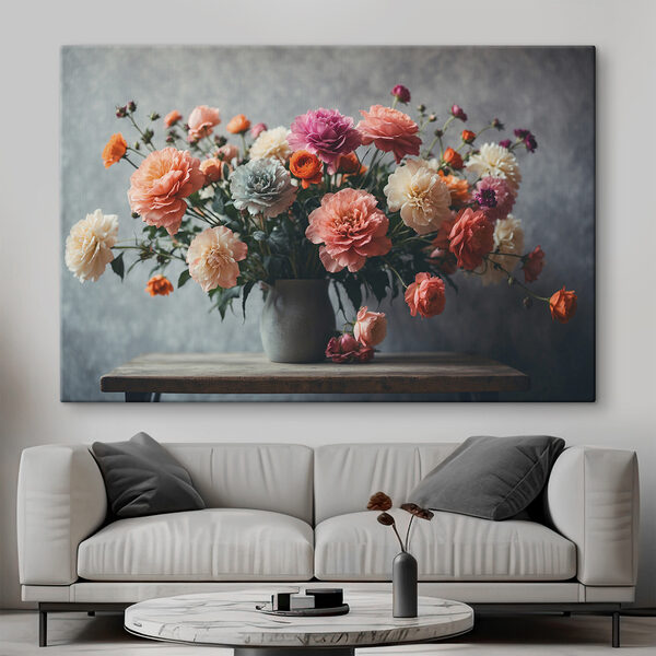 Vase mit Blumen auf einem Tisch Vase mit Blumen auf einem Tisch