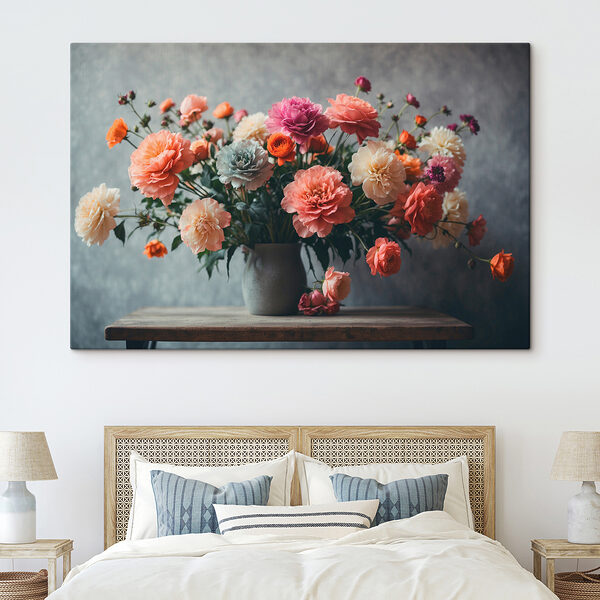 Vase mit Blumen auf einem Tisch Vase mit Blumen auf einem Tisch