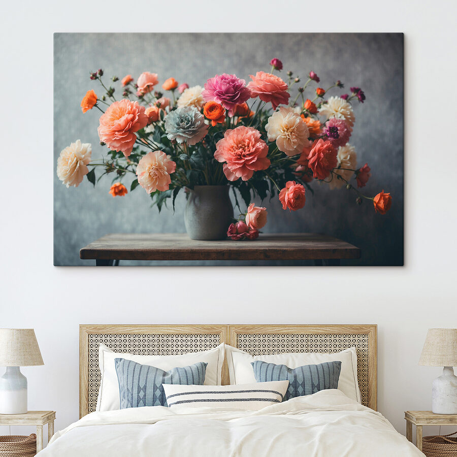 Vase mit Blumen auf einem Tisch Vase mit Blumen auf einem Tisch