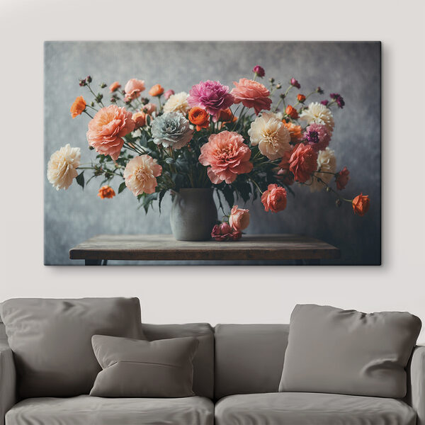 Vase mit Blumen auf einem Tisch Vase mit Blumen auf einem Tisch