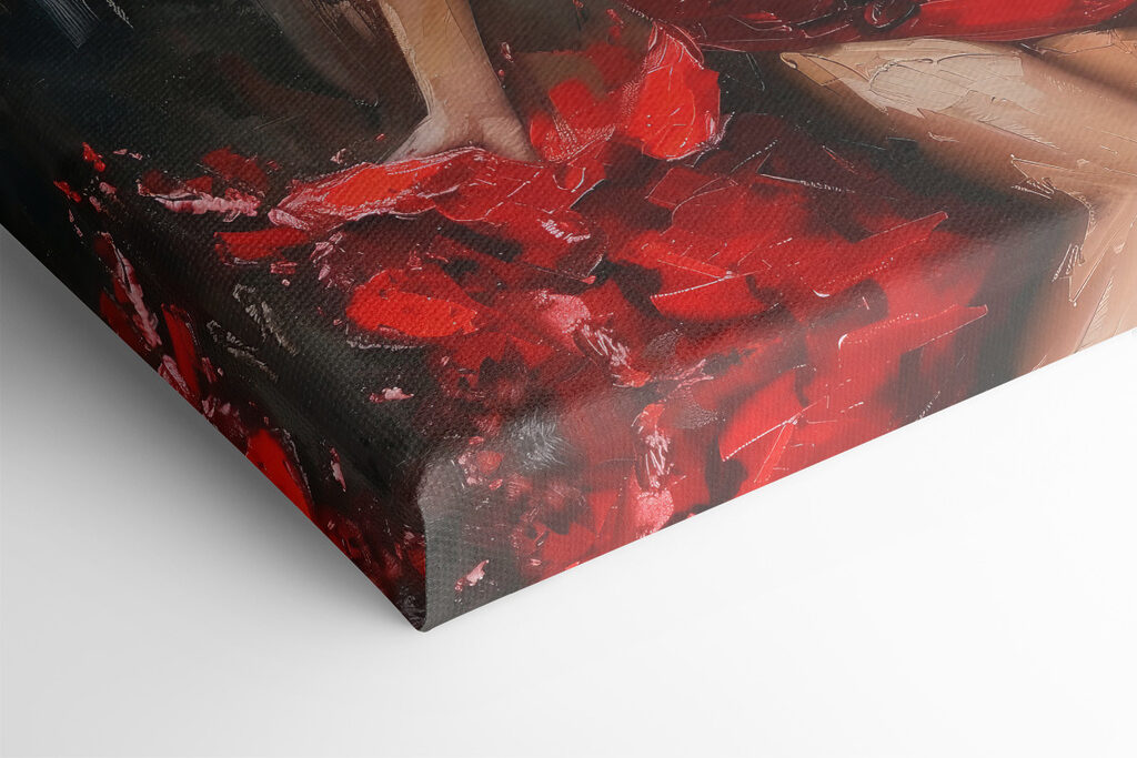 Painting of a woman in a red dress Painting of a woman in a red dress