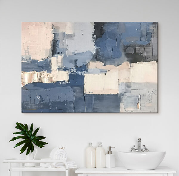 Malerei in verschiedenen Blau- und Weißtönen Malerei in verschiedenen Blau- und Weißtönen