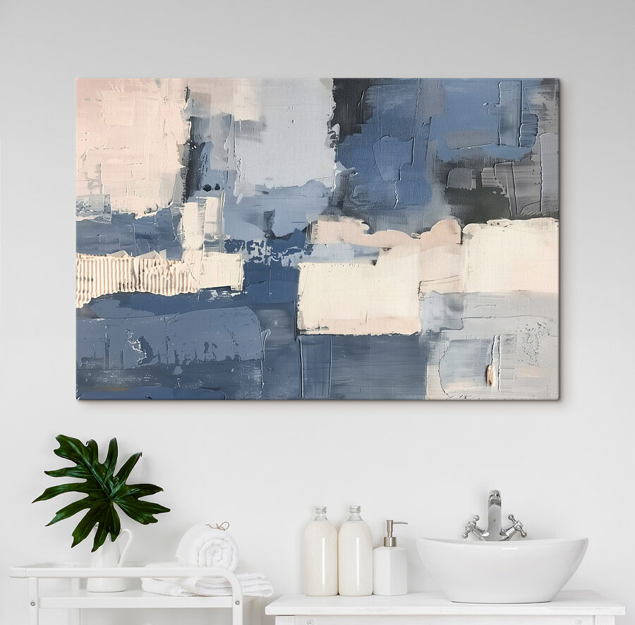 Malerei in verschiedenen Blau- und Weißtönen Malerei in verschiedenen Blau- und Weißtönen