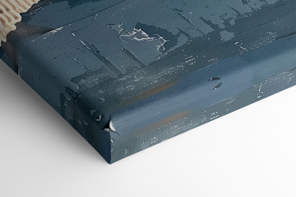 Painting of different shades of blue and white Painting of different shades of blue and white