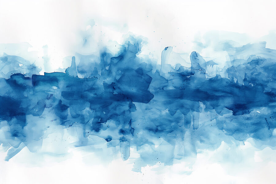 Blaue und weiße Aquarellfarbe Blaue und weiße Aquarellfarbe