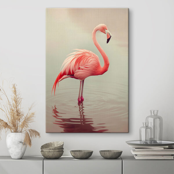 Flamingo im Wasser stehend Flamingo im Wasser stehend