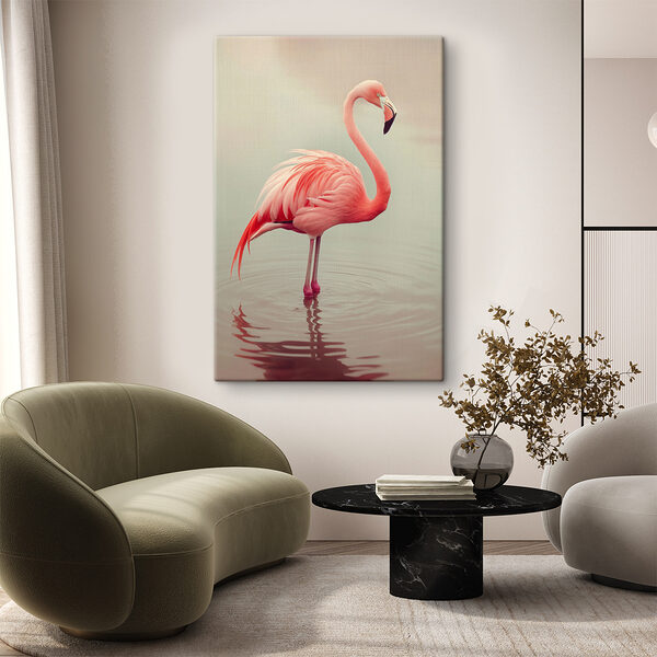 Flamingo im Wasser stehend Flamingo im Wasser stehend