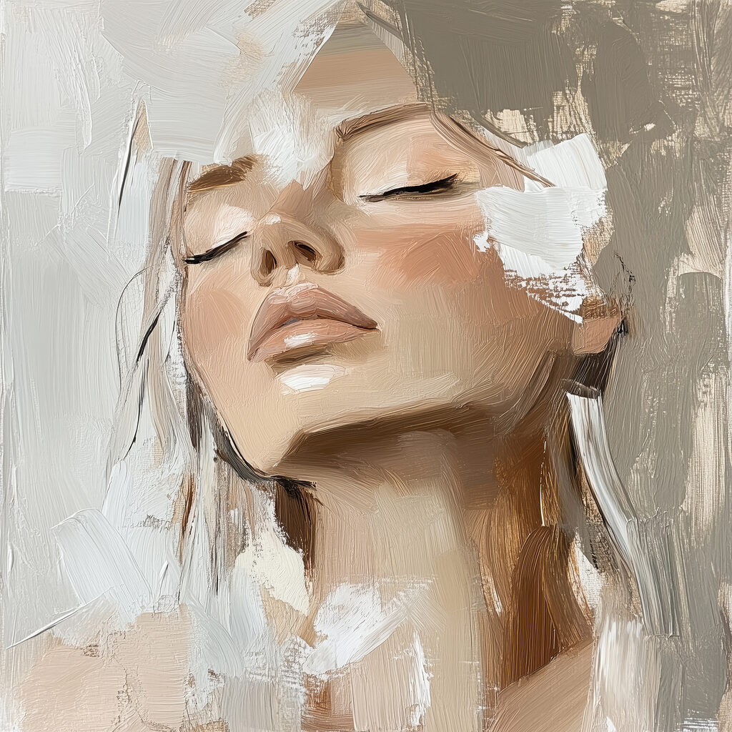 Woman with her eyes closed Woman with her eyes closed