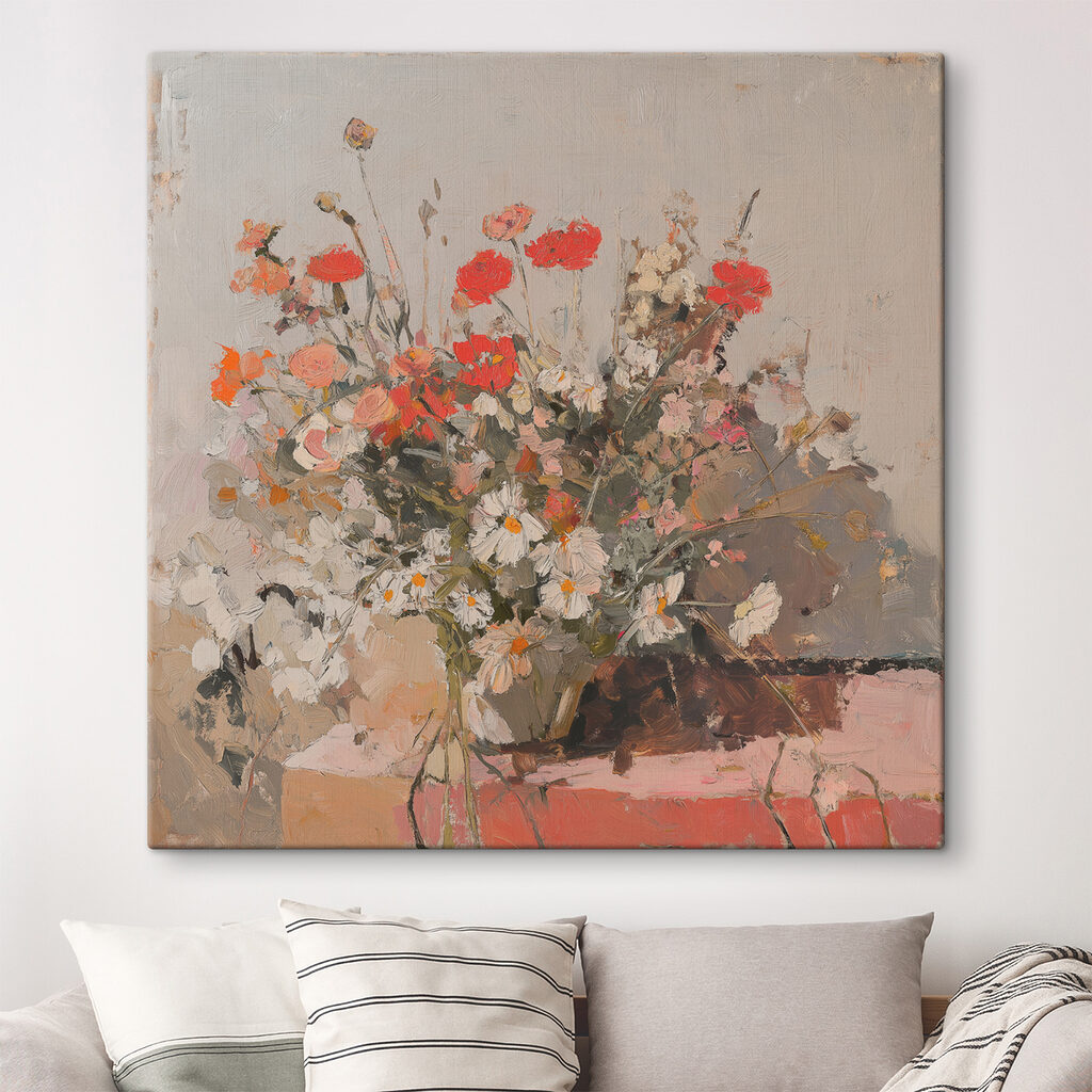 Painting of flowers in a vase