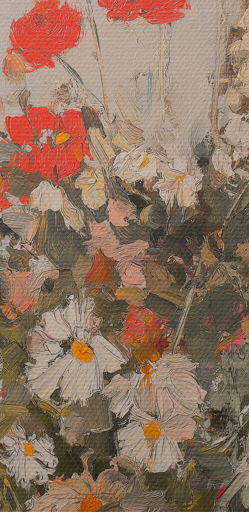 Painting of flowers in a vase