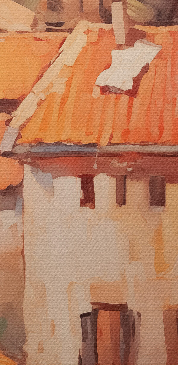 Painting of a city Painting of a city