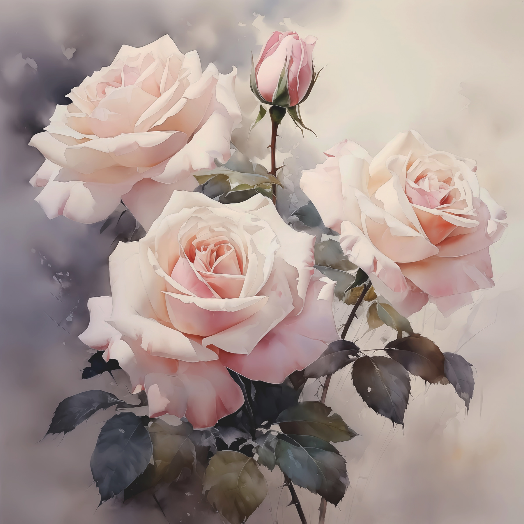 Group of pink roses
