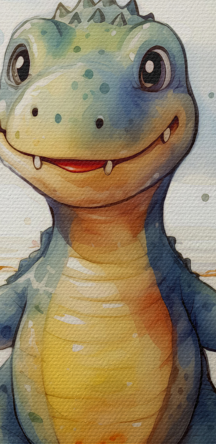 Cartoon eines im Wasser stehenden Dinosauriers