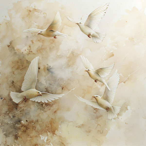 Group of white birds flying Group of white birds flying