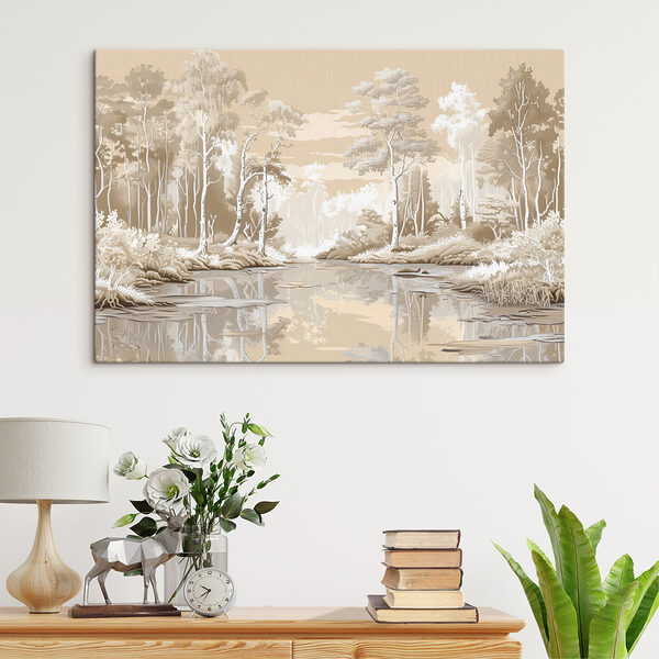 Fluss mit Bäumen und Pflanzen Fluss mit Bäumen und Pflanzen