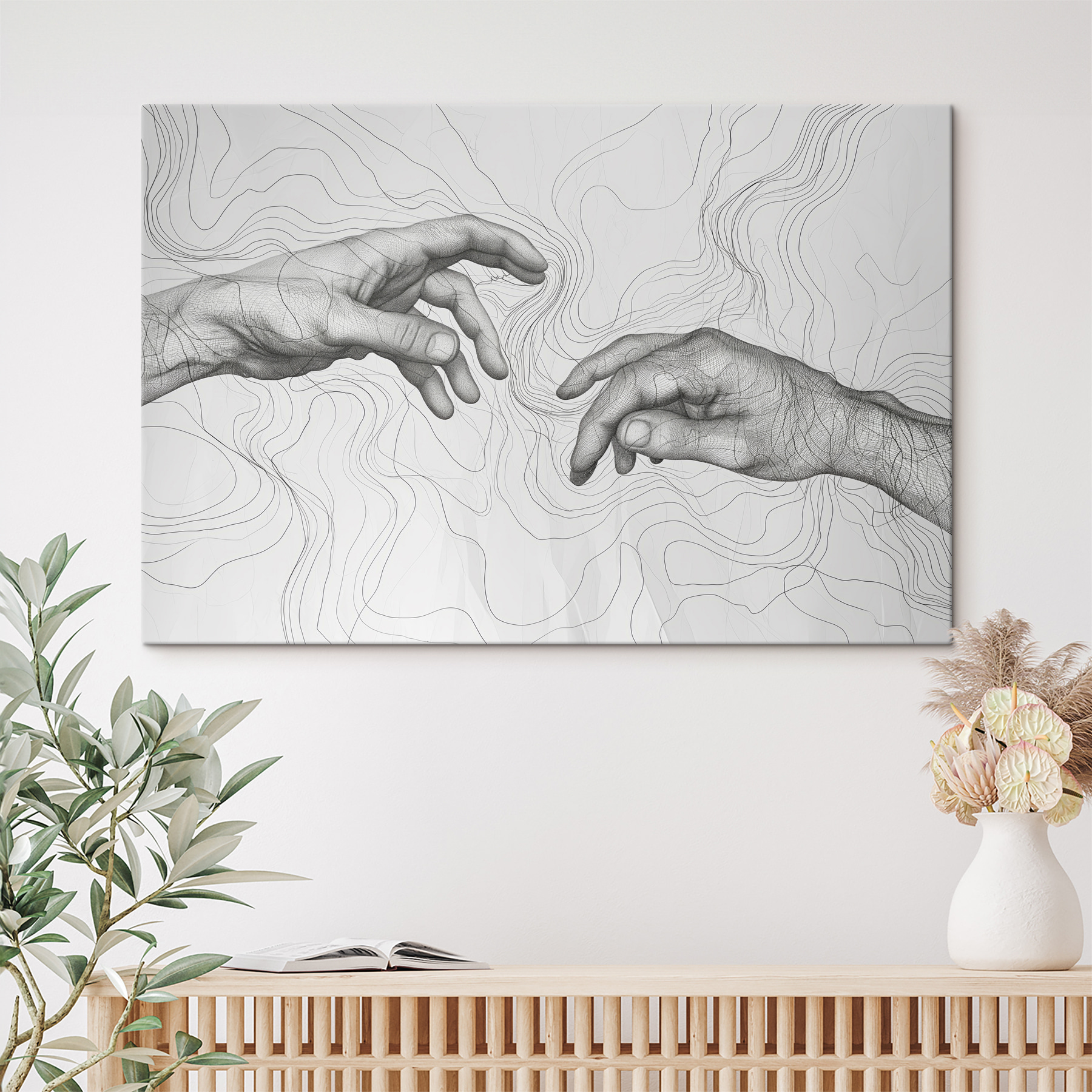 Drawing of hands touching each other Drawing of hands touching each other