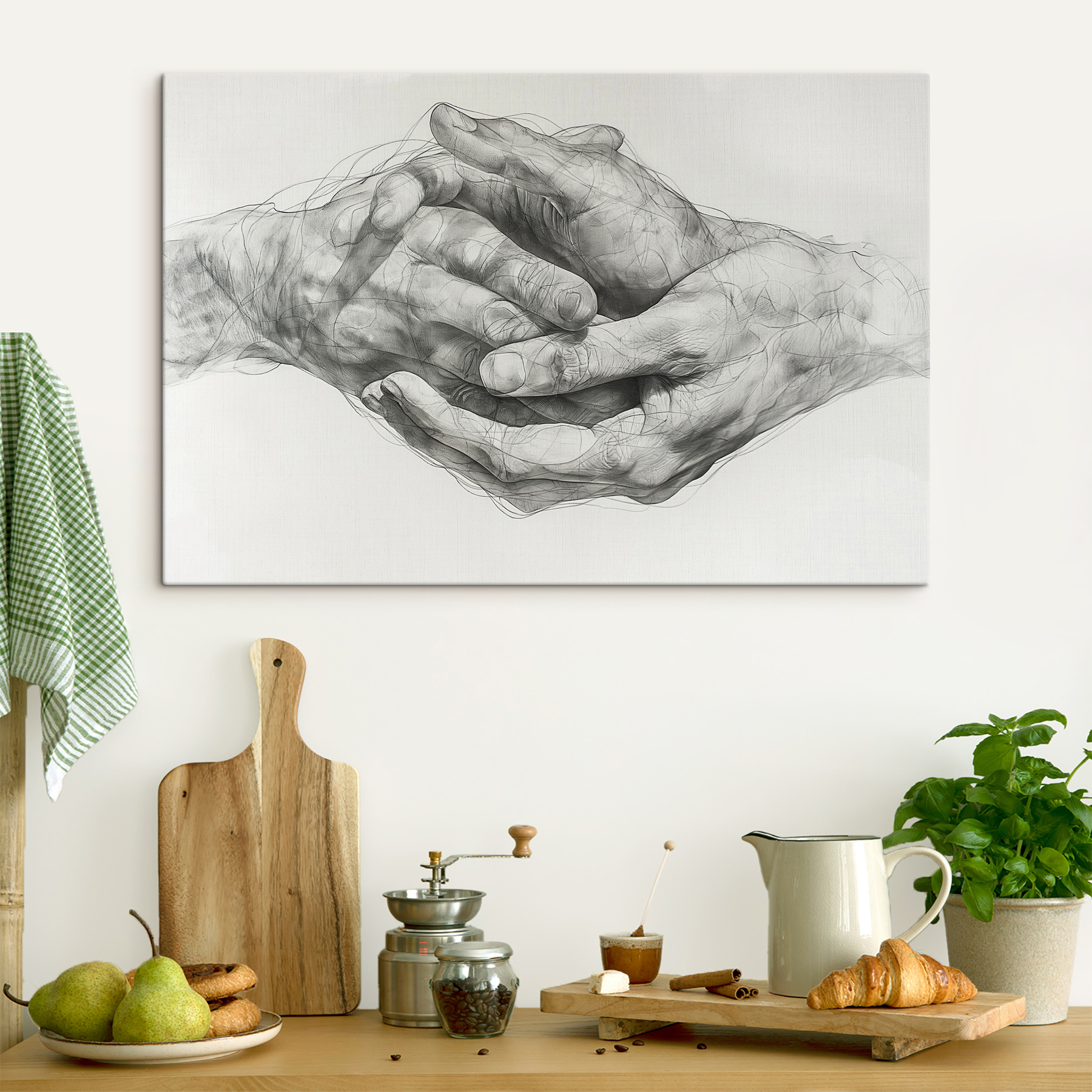 Drawing of two hands Drawing of two hands