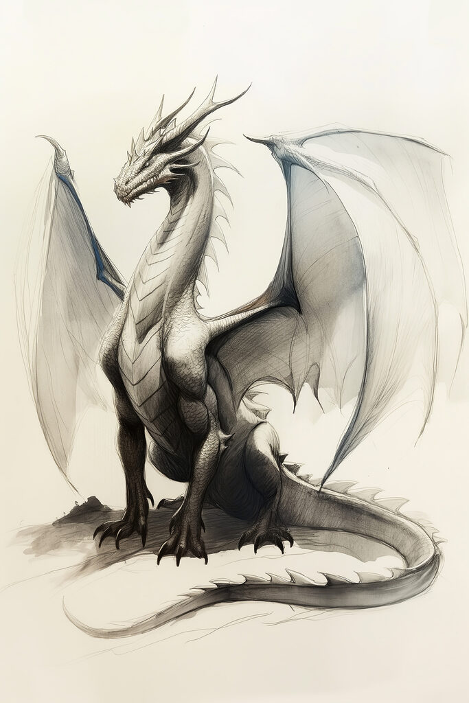 Drawing of a dragon Drawing of a dragon
