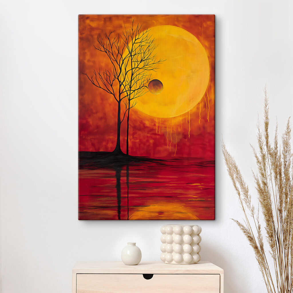 Tree and moon in the background