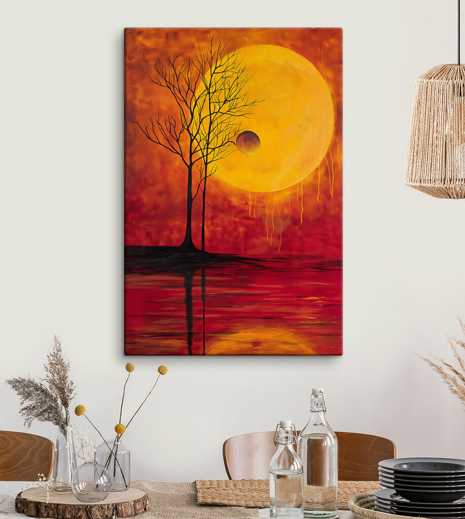 Tree and moon in the background