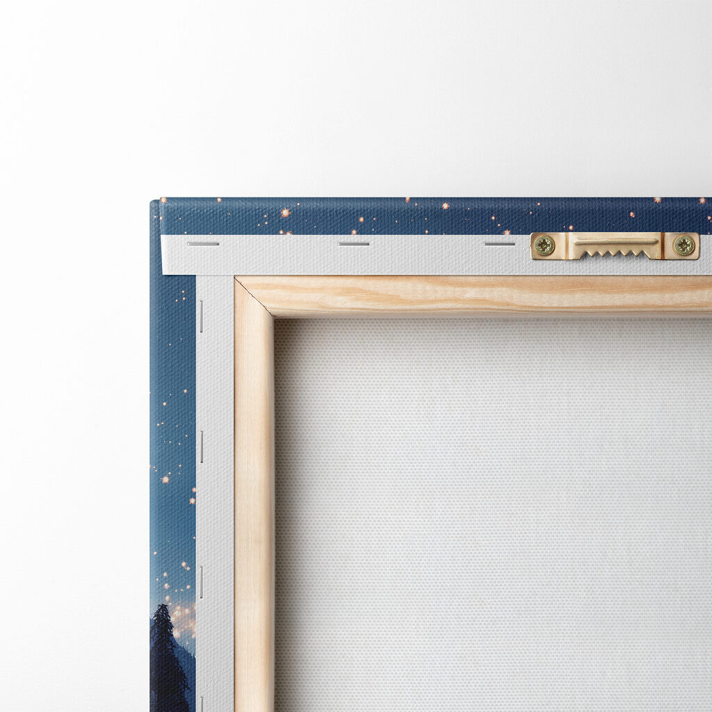 River with a mountain and stars in the sky River with a mountain and stars in the sky