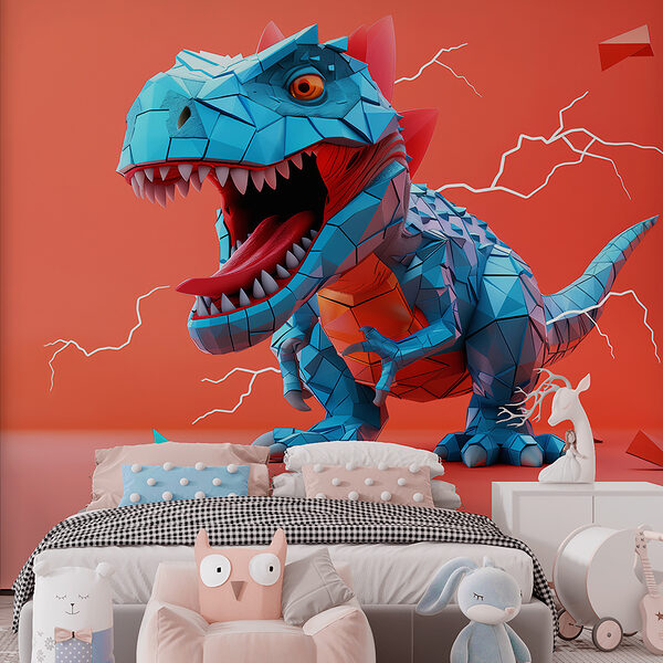 Blauer Dinosaurier mit einem Blitz, der aus ihm herauskommt Blauer Dinosaurier mit einem Blitz, der aus ihm herauskommt