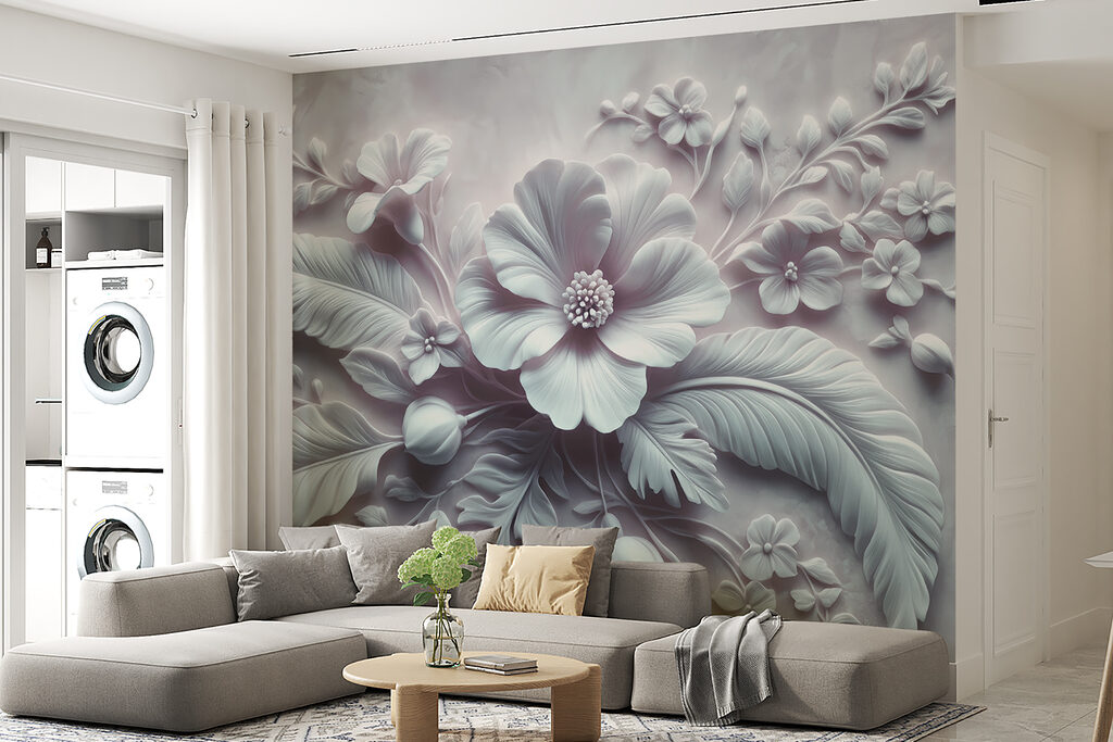 White flower and leaves White flower and leaves