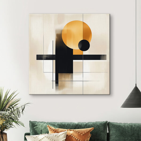 Schwarze und orangefarbene geometrische Formen Schwarze und orangefarbene geometrische Formen