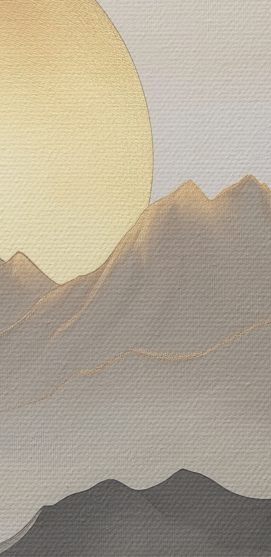 Gemälde von Bergen und der Sonne Gemälde von Bergen und der Sonne