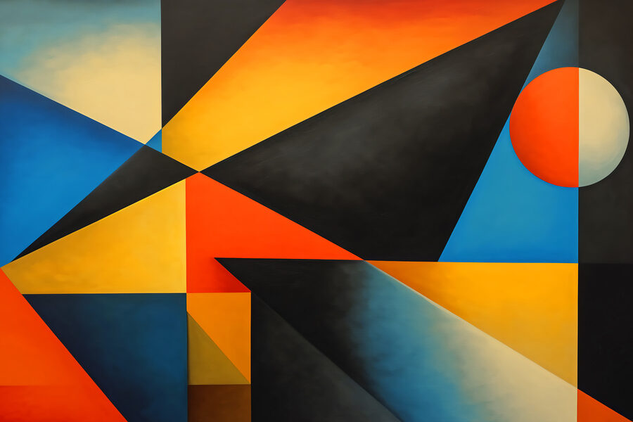 Buntes Kunstwerk mit einem Kreis Buntes Kunstwerk mit einem Kreis