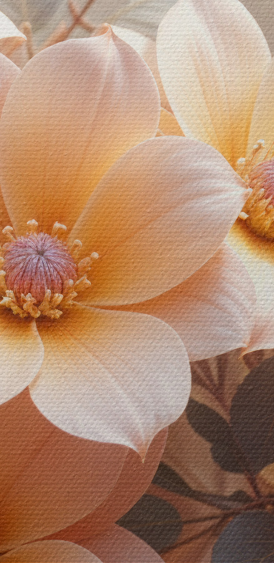 Gruppe von Blumen mit Blättern